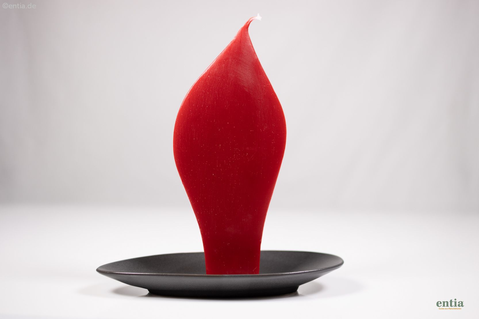 Rote Engelkerze mit schiefer-farbenem Keramik-Halter 