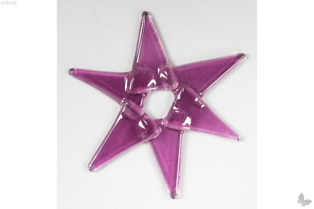 sozialen Manufakturen Nachhaltiges Stern Glas aus rosa | klein aus Weihnachtsdeko