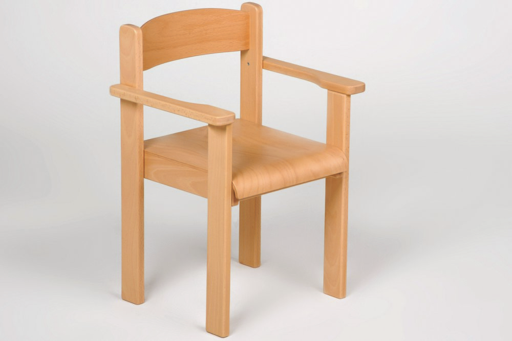 Kindermöbel Stuhl mit Armlehnen, Buche  Nachhaltiges aus sozialen  Manufakturen